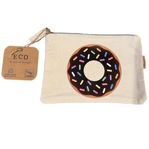 Eco Zipper Pouch Stylish Printed Traveler Organizer Cosmetic Small Makeup Donut
